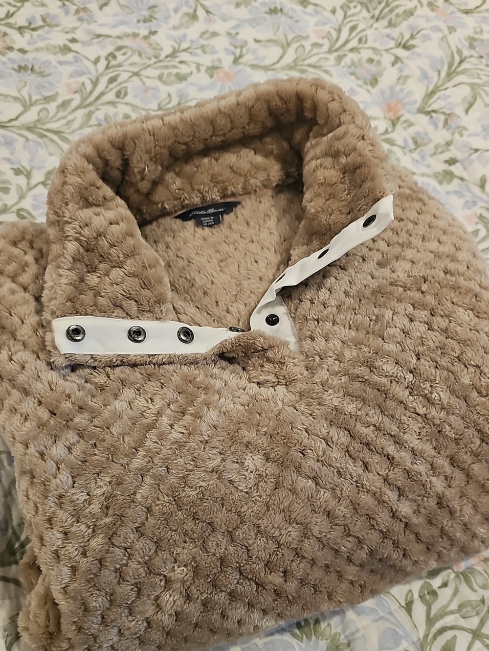 Women's Eddie Bauer Plush Sherpa Pullover Sweater - Taupe, XL